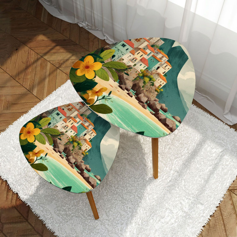 Ensemble de 2 tables basses gigognes Triangle