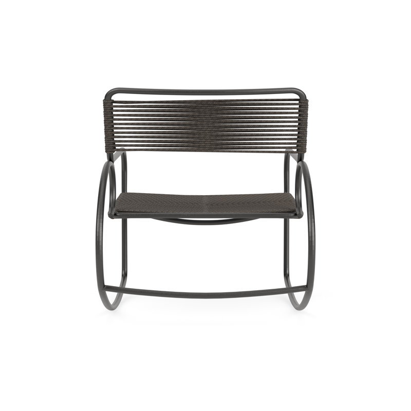 Walter Lamb Outdoor Rocker Chair, Textured Pewter/Brown