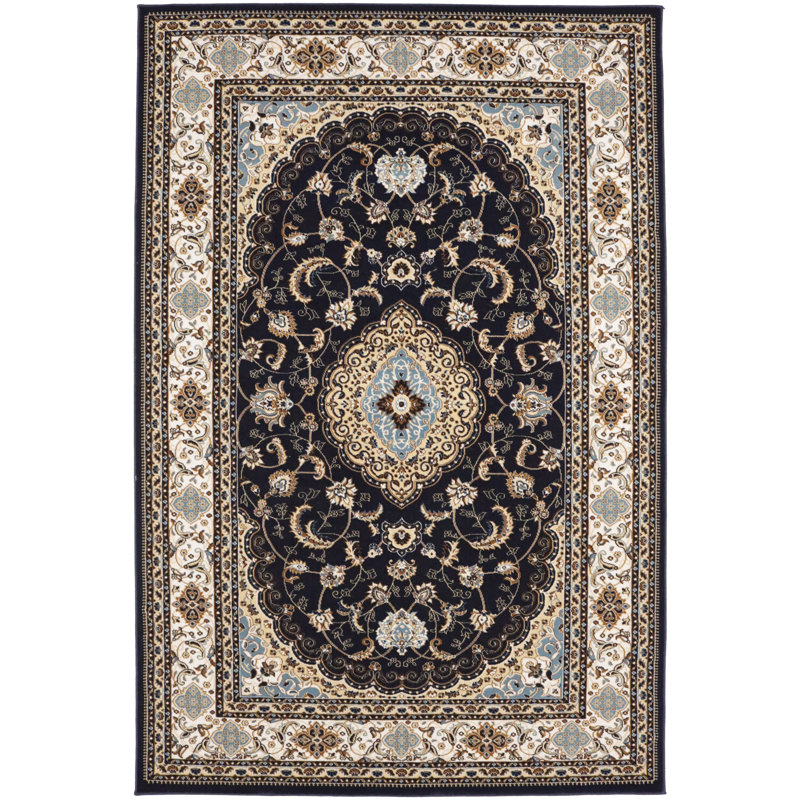 Tapis oriental bleu marine 5X8, Rectangle 5 pi 2 po x 7 pi 9 po