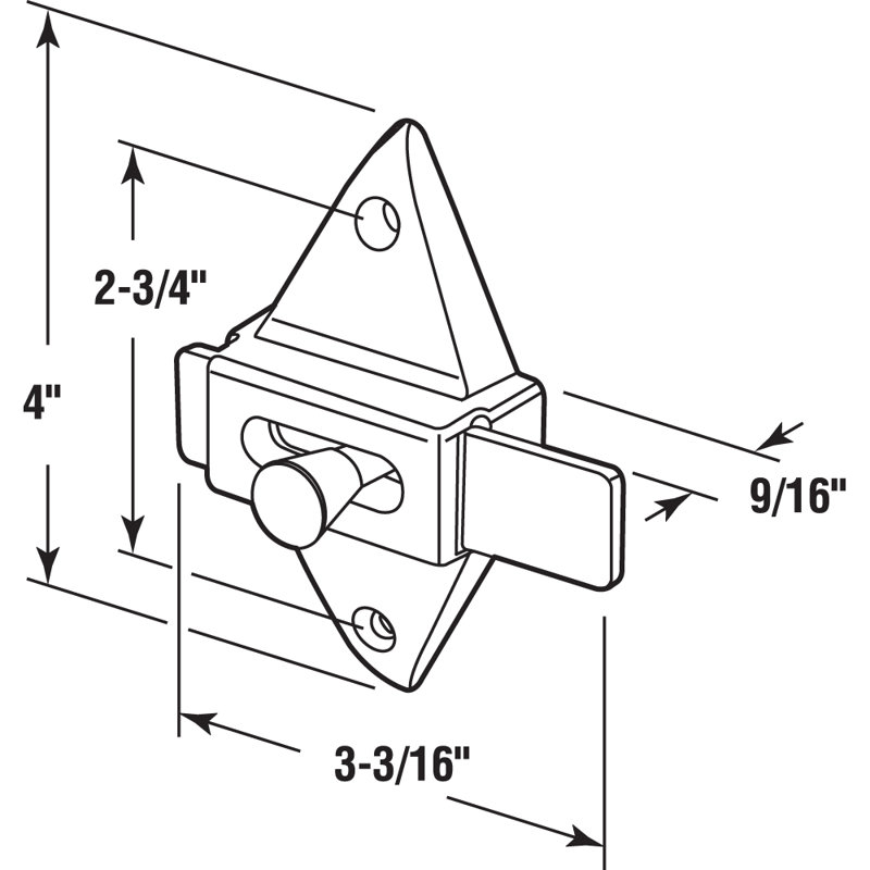 Slide Latch, With Fasteners, Stainless Steel