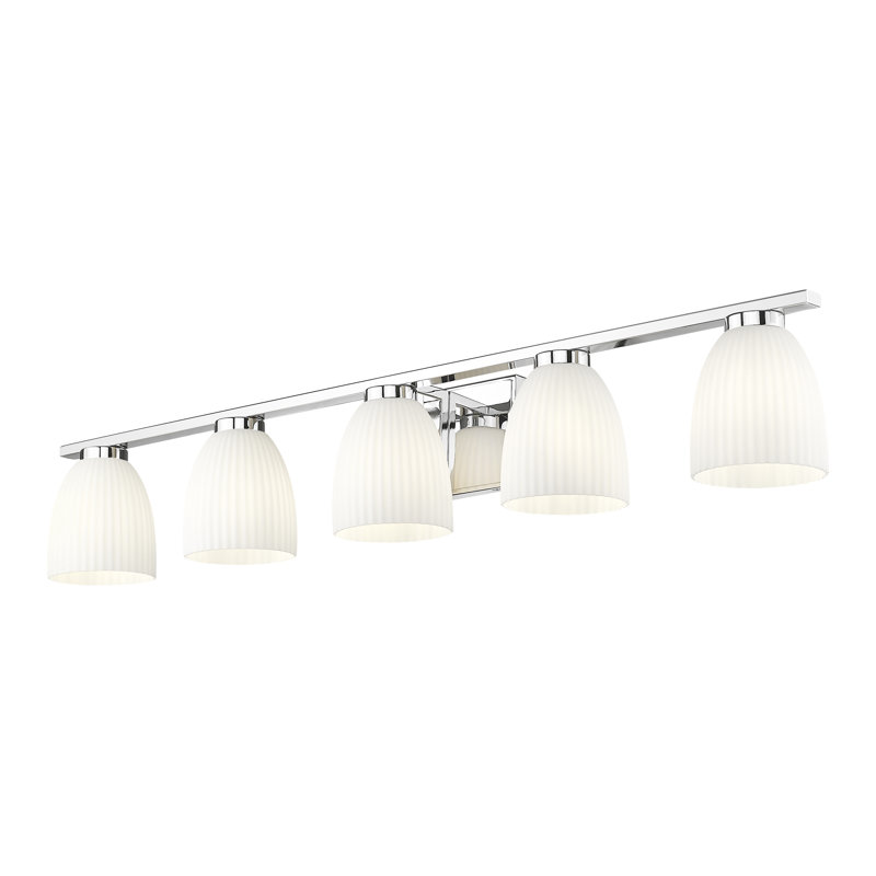 Mateo Modern Vanity, 5 Lights, 6.5" H x 40" W x 6.5" D, Chrome