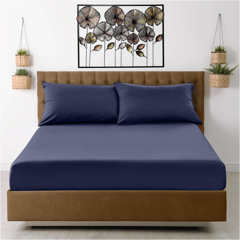 Super Dreamer Microfibre Fitted Sheet, Super King (6'), Navy