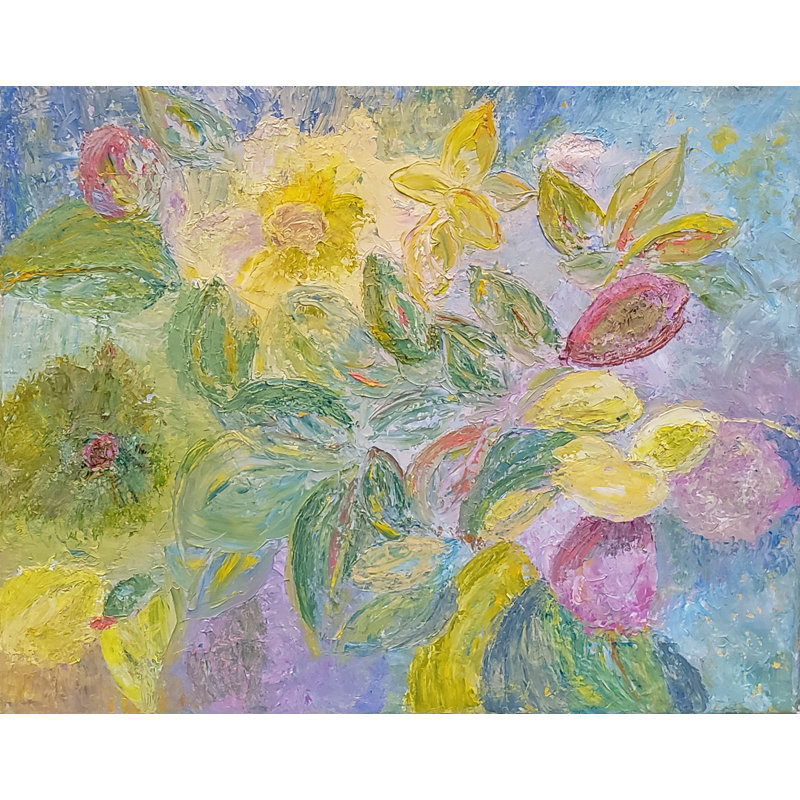 " Dancing Buds " by Marsha Heller, 25.25" H x 31.25" W