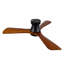 Ventilateur de plafond encastré noir de 42 pouces avec lumière: DEL à intensité variable (3 couleurs), moteur à courant continu réversible intérieur / extérieur, 3 pales en bois massif pour la chambre à coucher, patio