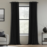 Bedroom Blackout Curtains Faux Linen 100% Blackout Window Drapes Drop Thermal Insulated Draperies(2 Panels, 50 Wide Each Panel)