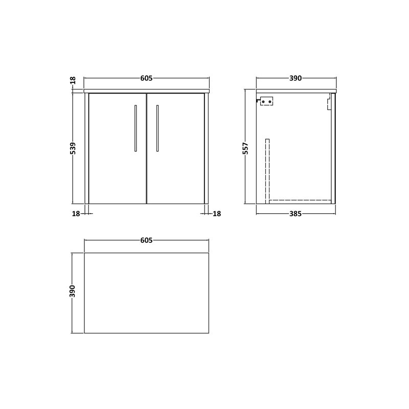 Juno 60.5cm Single Bathroom Vanity Base Only