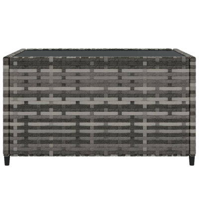 Persin vidaXL Outdoor Coffee Table Square Patio Coffee Table for Lawn Poly Rattan