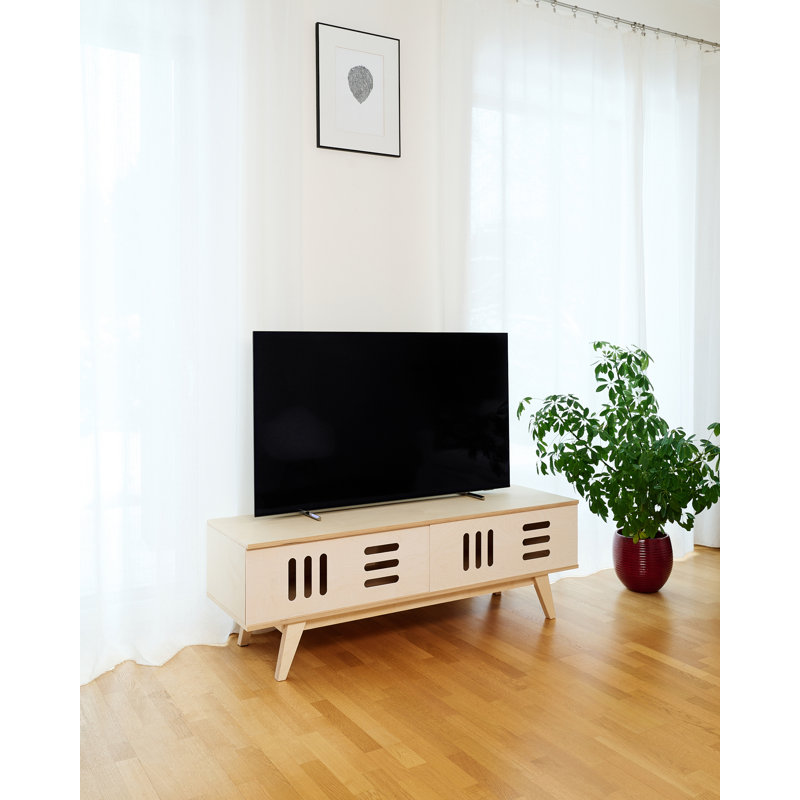 Harriett TV Stand for TVs up to 50", Walnut and lacquered white
