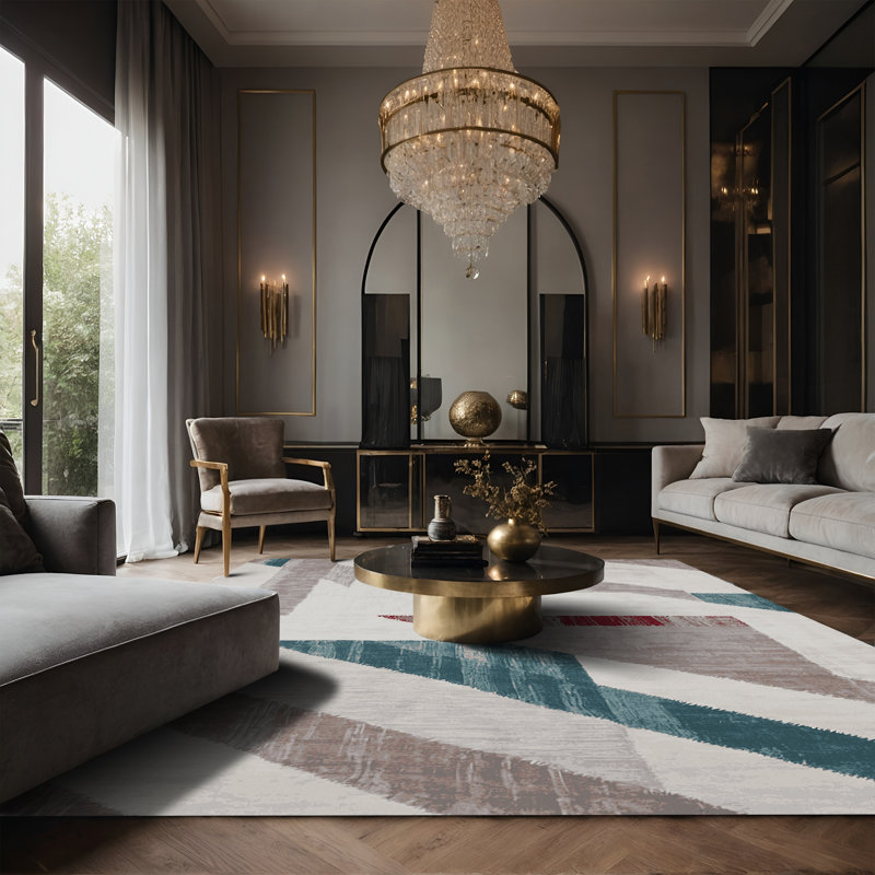 Tapis gris soyeux et moelleux, Rectangle 2 pi x 3 pi
