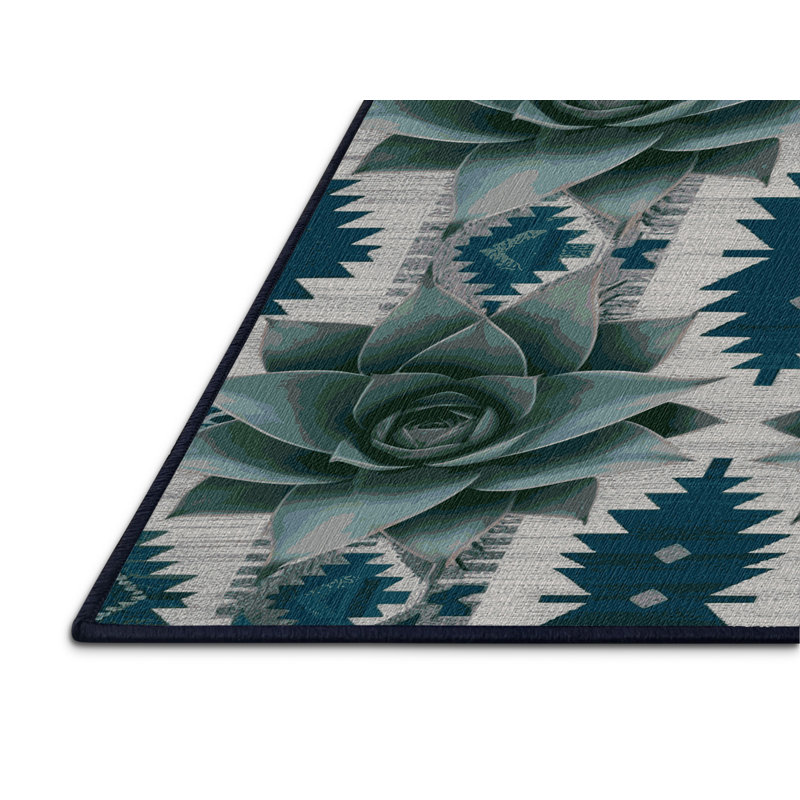  Tapis lavable Agave Plant Southwestern, Rectangle 7 pi x 9 pi