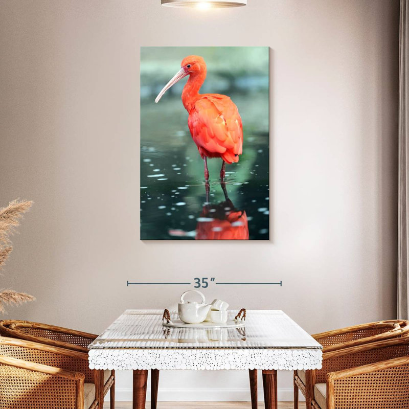 Brampt Scarlet Ibis Bird, 45" H x 30" W