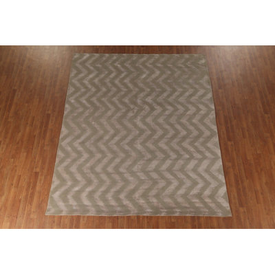 Tapis népalais de style oriental à chevrons 8 x 10