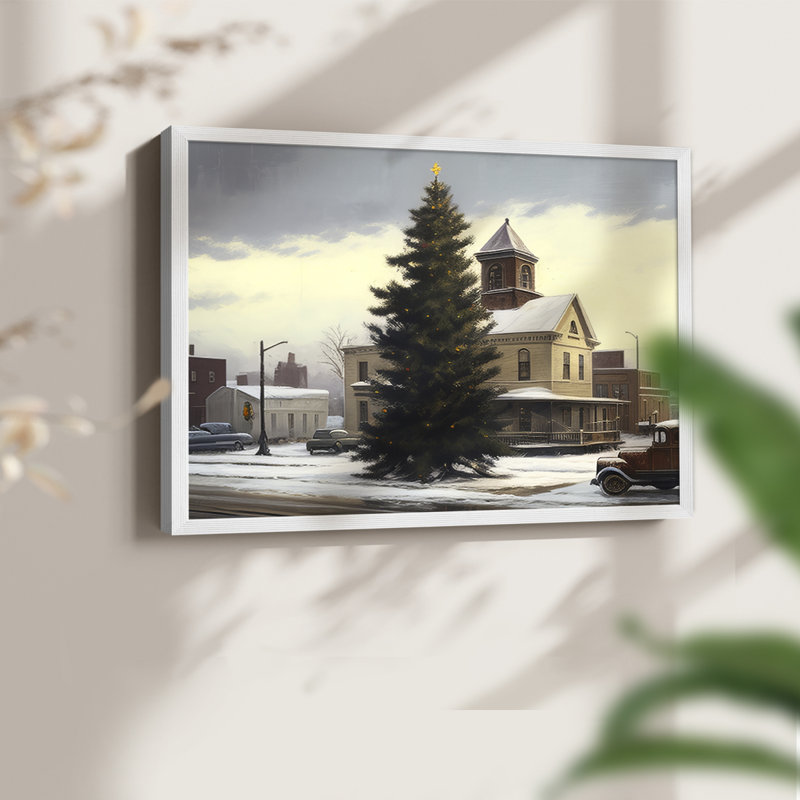 «Chirstmas Art» -CCCLLXXXI-impression encadrée - réarmable, H 22 po x l 28 po, Blanc