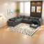Canapé modulaire de 118 po avec repose-pieds de rangement mobile, canapé 7 places en forme de U, siège large et combinaison libre, canapé surdimensionné en chenille pour salon et appartement, 2 couleurs