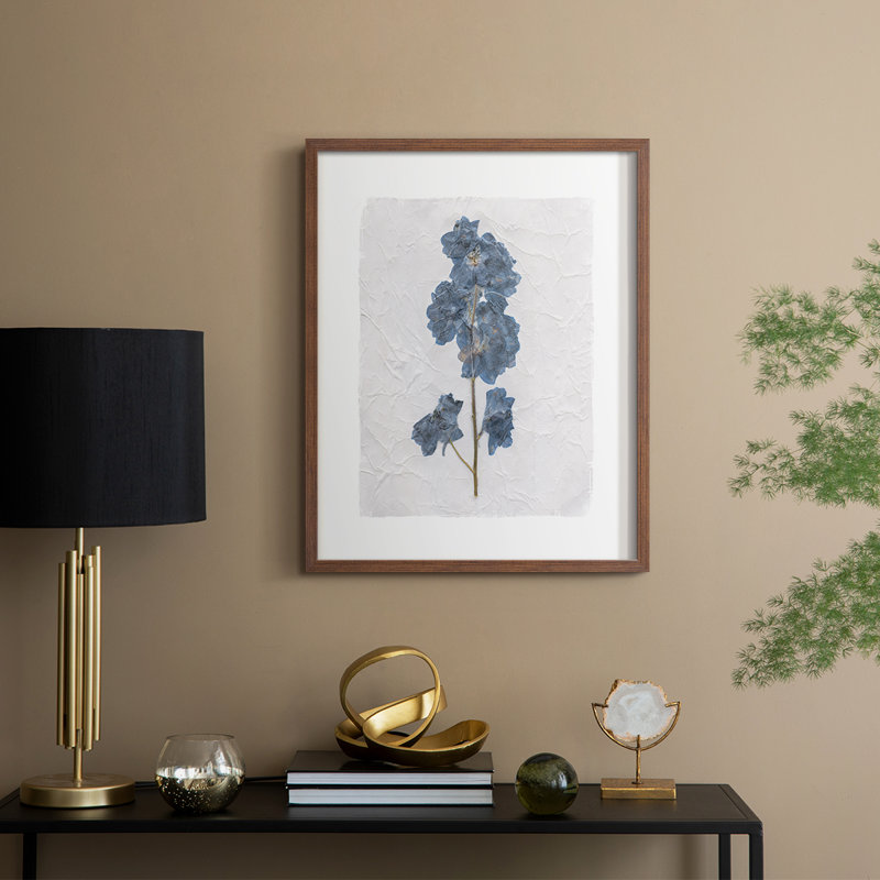 Impression encadrée Decoupage Floral III - bois massif, Noyer, H 11 po x l 9 po