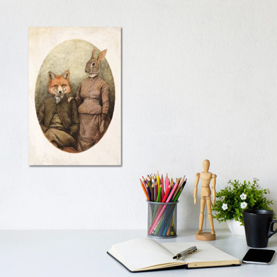 The Foxes II by Mike Koubou - Wrapped Canvas Print
