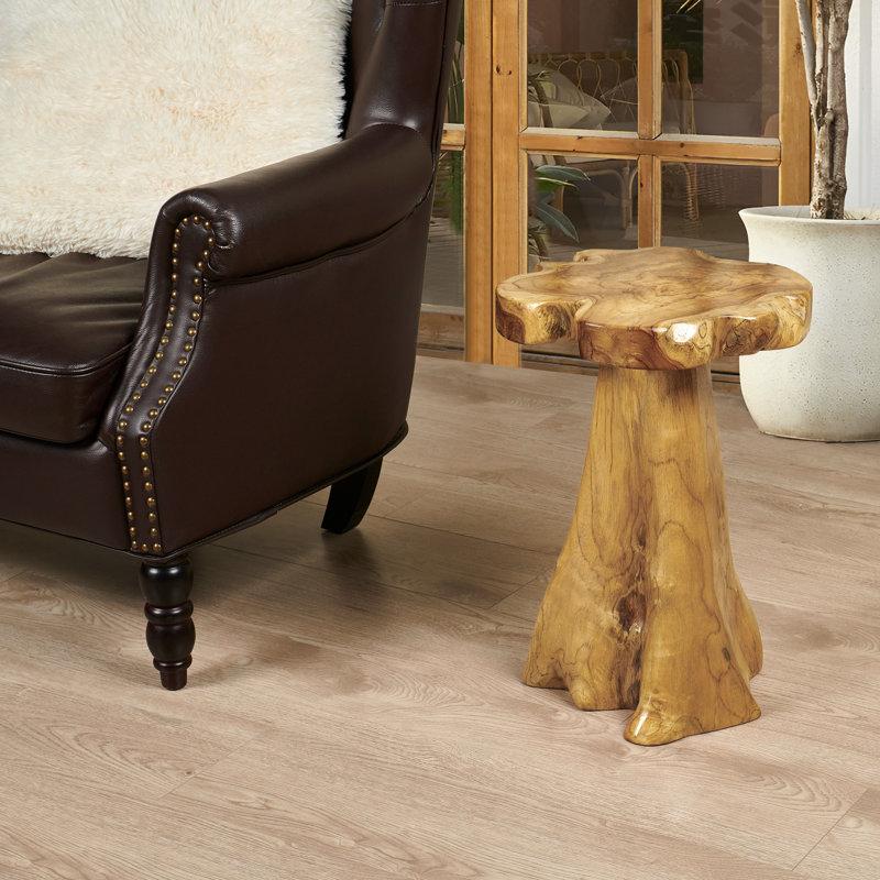 Teak Flower Stand End Table