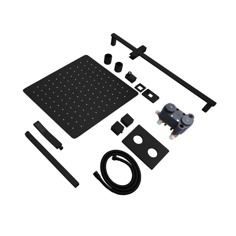 Thermostatic Complete Shower System, Matte Black