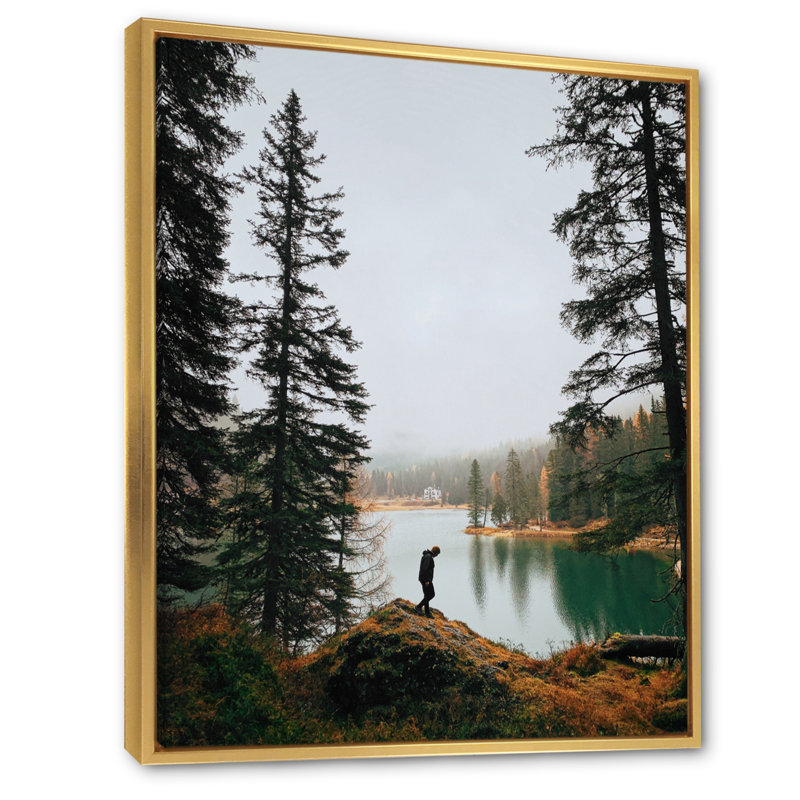 " Lake Trails Harmony ", 32" H x 24" W x 1" D, Gold Floater Framed