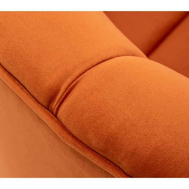Velours capitonné large de 28 po Murrow, Velours orange, 2