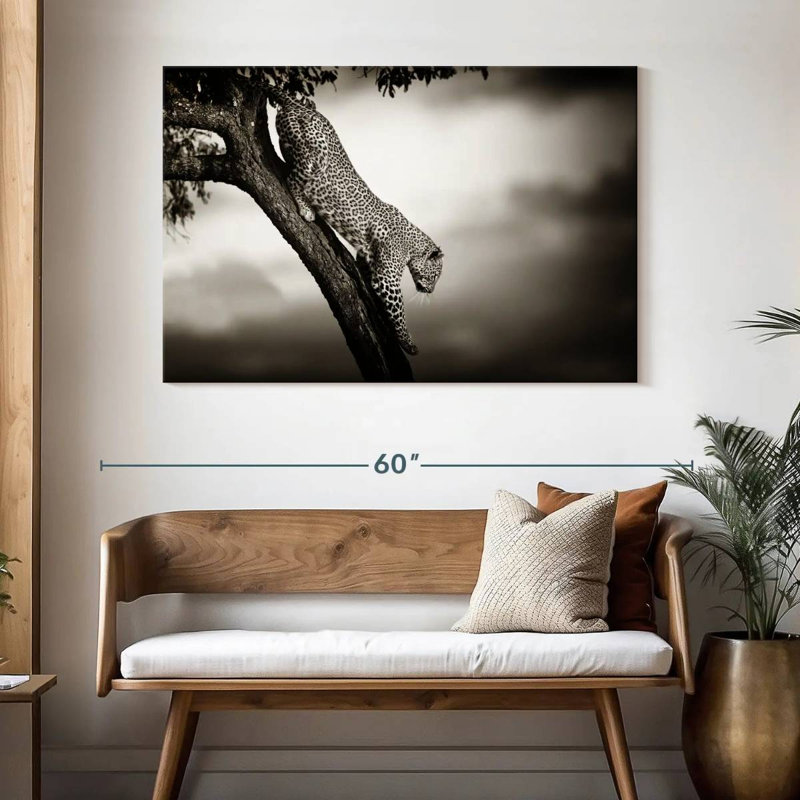 Leopard Coming Down, 32" H x 48" W
