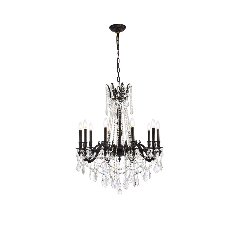 Ashmin Crystal Dimmable Classic / Traditional Chandelier, Dark Bronze/Royal Cut