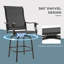 Ensemble de 2 tabourets de bar pivotants d'extérieur avec accoudoirs, chaises de patio à hauteur de bar avec structure en acier pour balcon, bord de piscine, cour