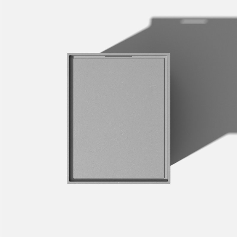 Brixton Series Rectangular Plastic Outdoor Side Table, Grey