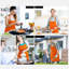 Tablier de barbecue pour homme avec poches, tablier de cuisine réglable pour la cuisine et le nettoyage, orange 27,6 x 29,5 po-1203047427