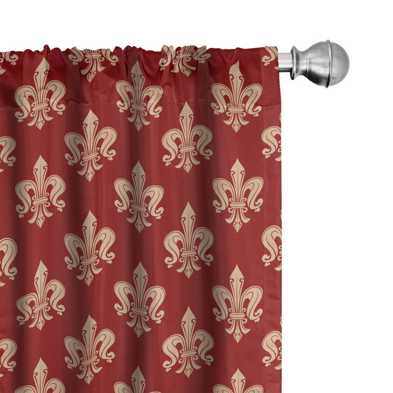 Fleur De Lis Semi-Sheer Rod Pocket Curtain Panels, 28" x 95"