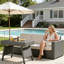 PE WICKER SNACK TABLE