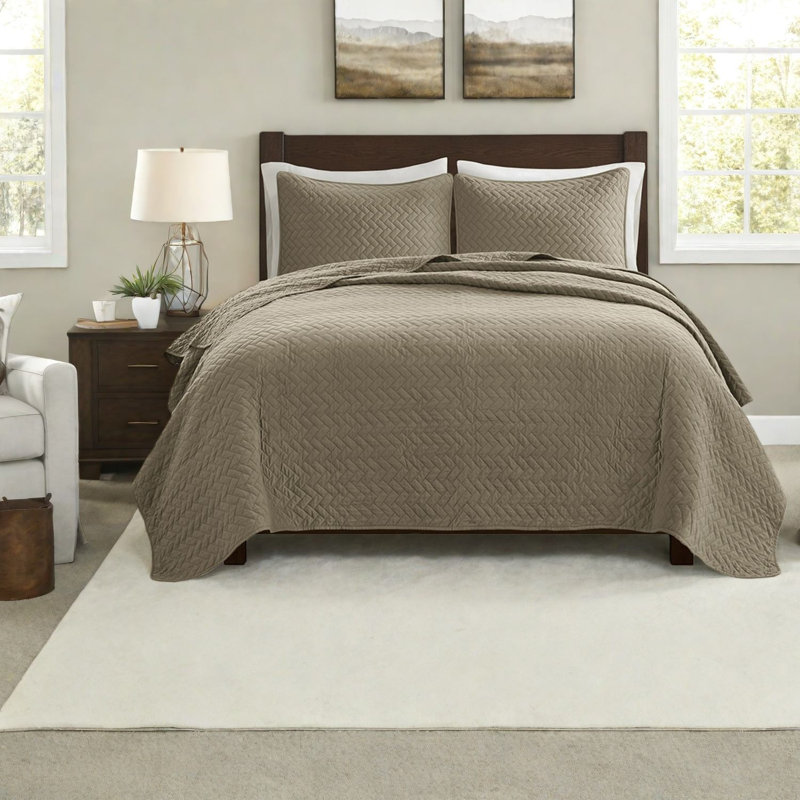 Oversized Queen Bedding Sets, Cotton Fill Herringbone For Modern Home