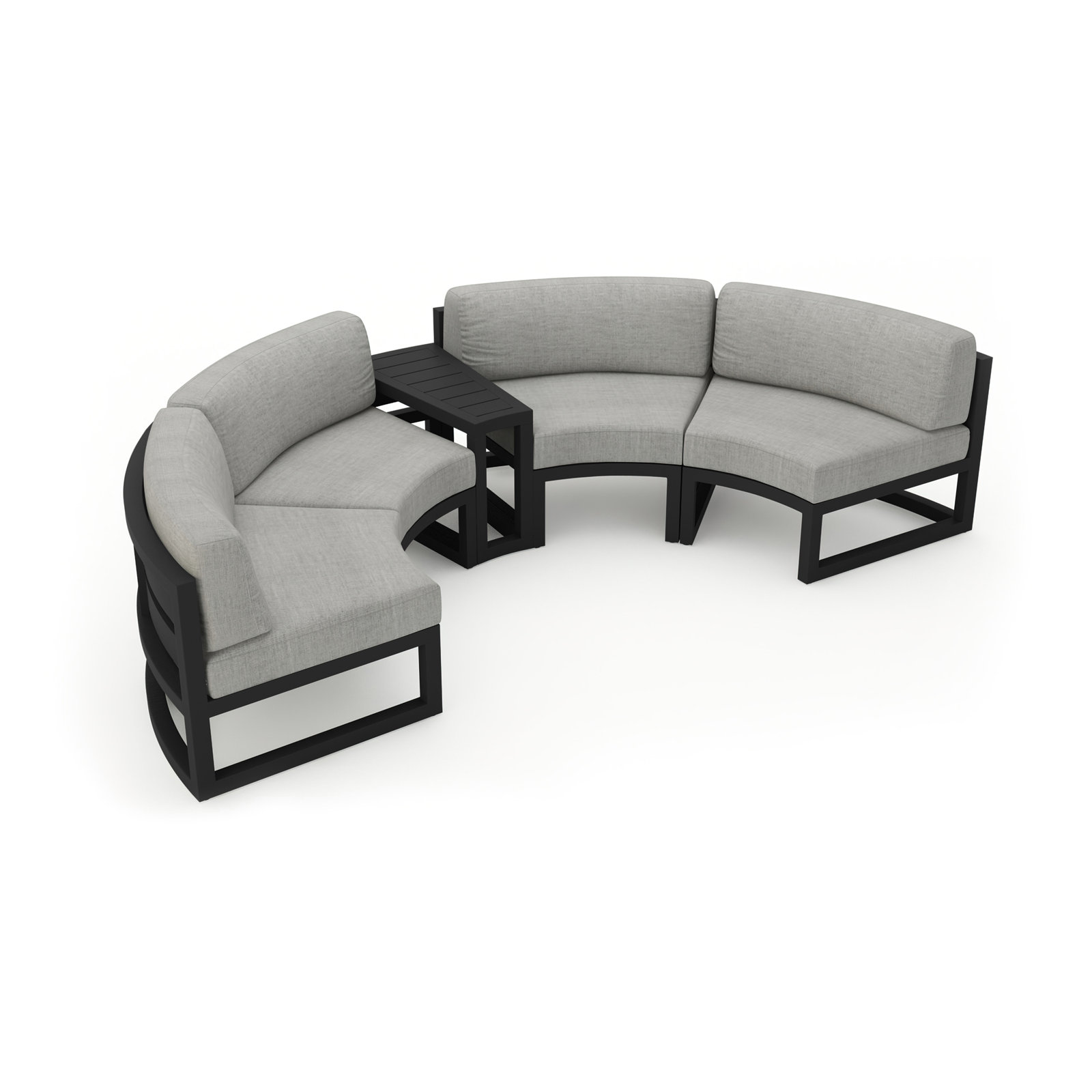 Bergeron 81" Sunbrella® Patio Sectional, Cast Silver Sunbrella®, Black