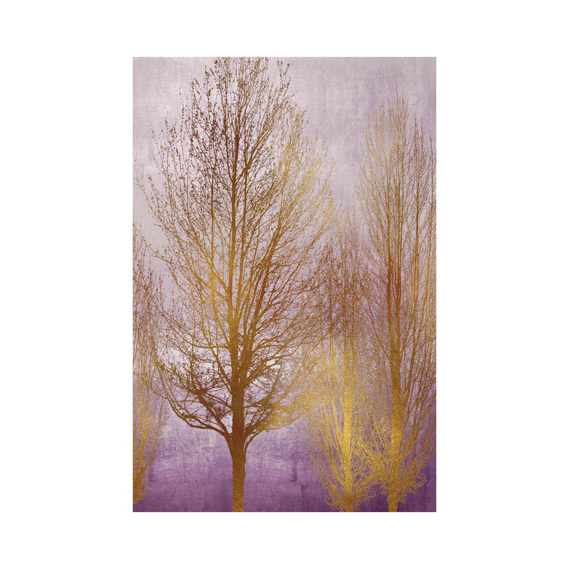Gold Trees On Purple Panel I by Kate Bennett - Wrapped Canvas Print, 66.04 cm H x 45.72 cm W x 3.175 cm D