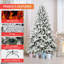 Arbre de Noël enneigé 7 pi avec 1514 pointes, arbre à charnières enneigé réaliste PE + PVC avec support en métal, arbre de Noël artificiel complet pour la décoration des Fêtes-910725349