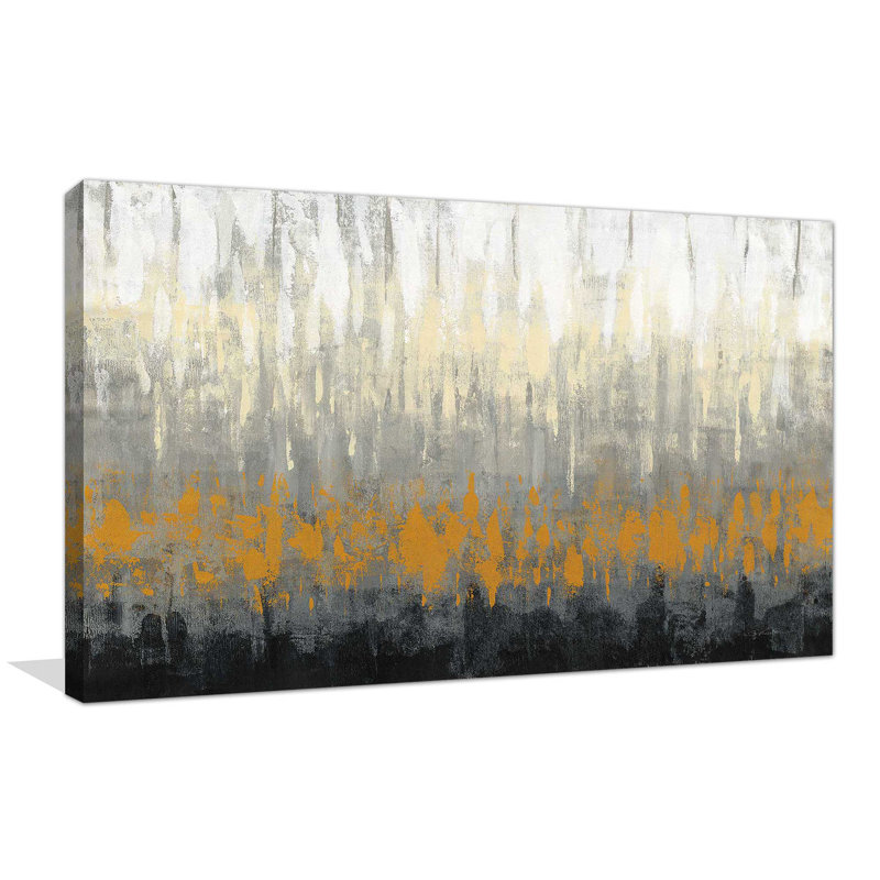 «Rain on the Asphalt IV», reproduction de peinture acrylique sur toile, H 27,5 po x l 43,5 po x P 2 po, Cadre flottant noir