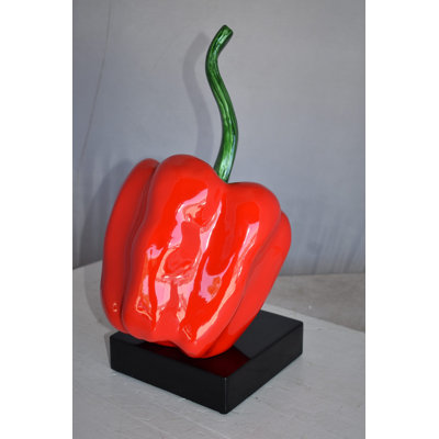 A Giant Red Pepper Mounted on A Base Size: 10" x 12" x 19"H
