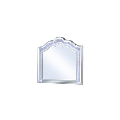 Miroir Mystic de style contemporain en bois argent
