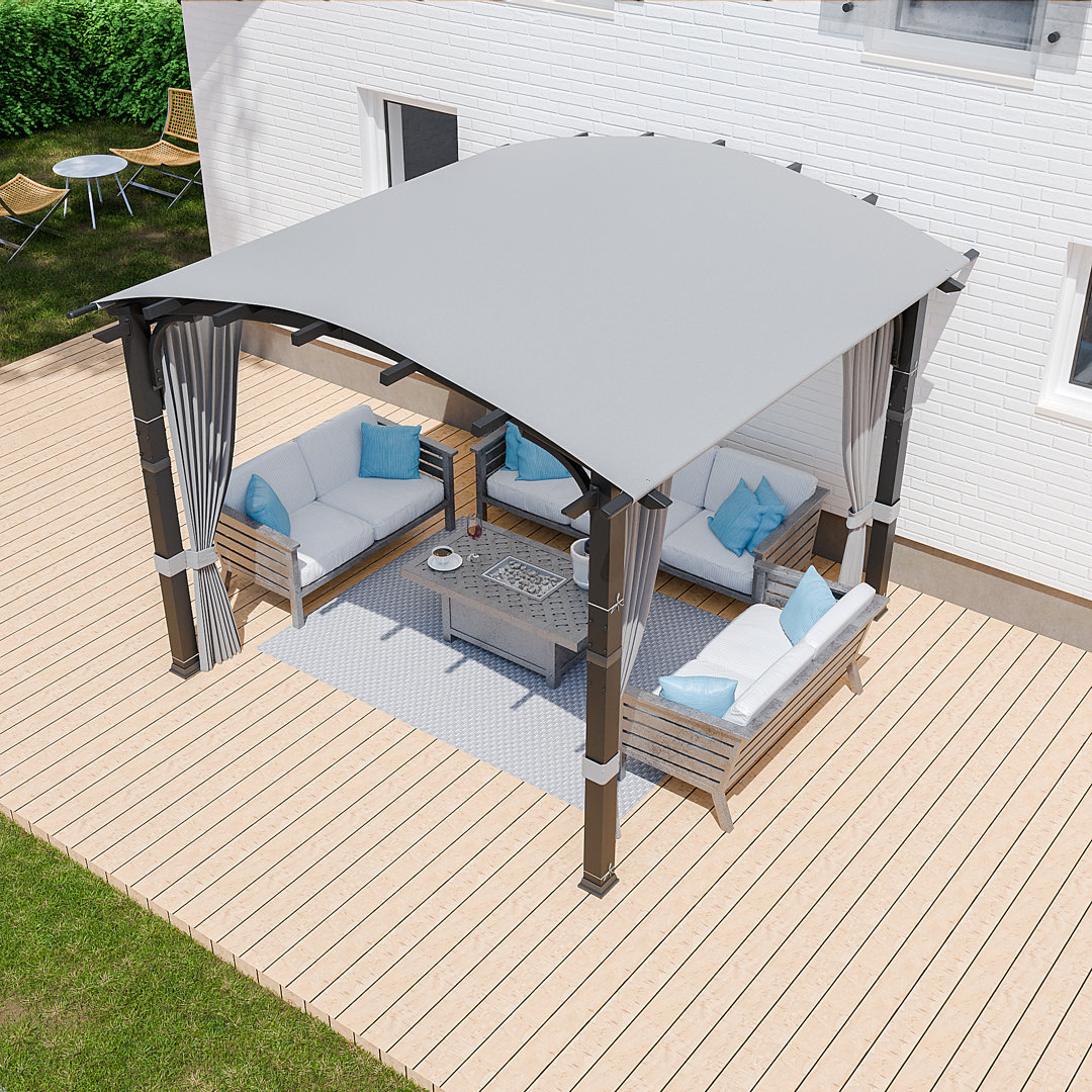 11 Ft. W x 10 Ft. D Metal Pergola with 