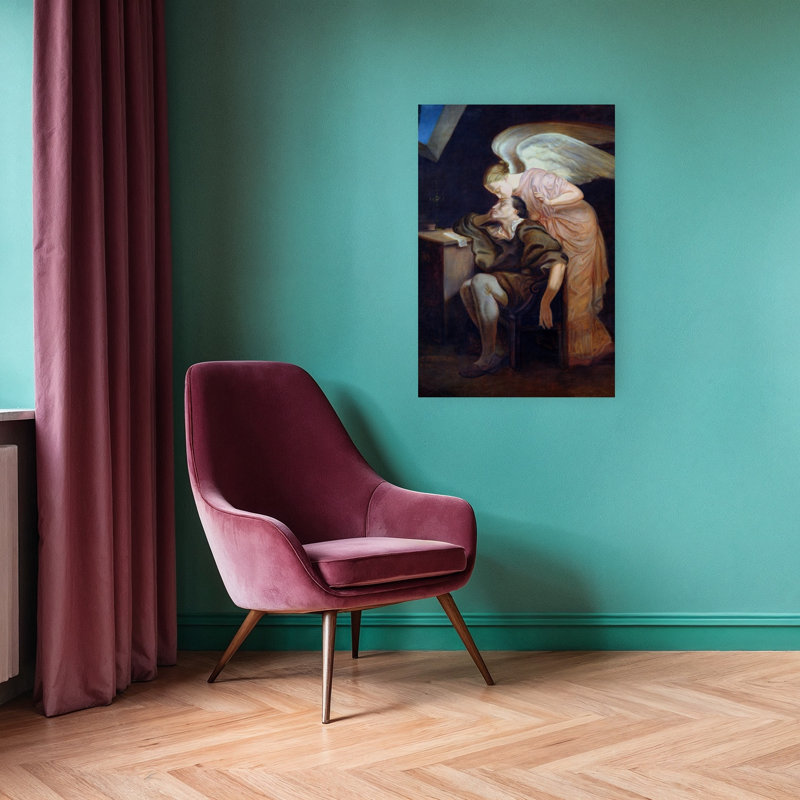 The Dream Of The Poet Or, The Kiss Of The Muse, 1859-60 Dreamy Abstract Contemporary Wall Art Print by Paul Cezanne - Wrapped Canvas Print