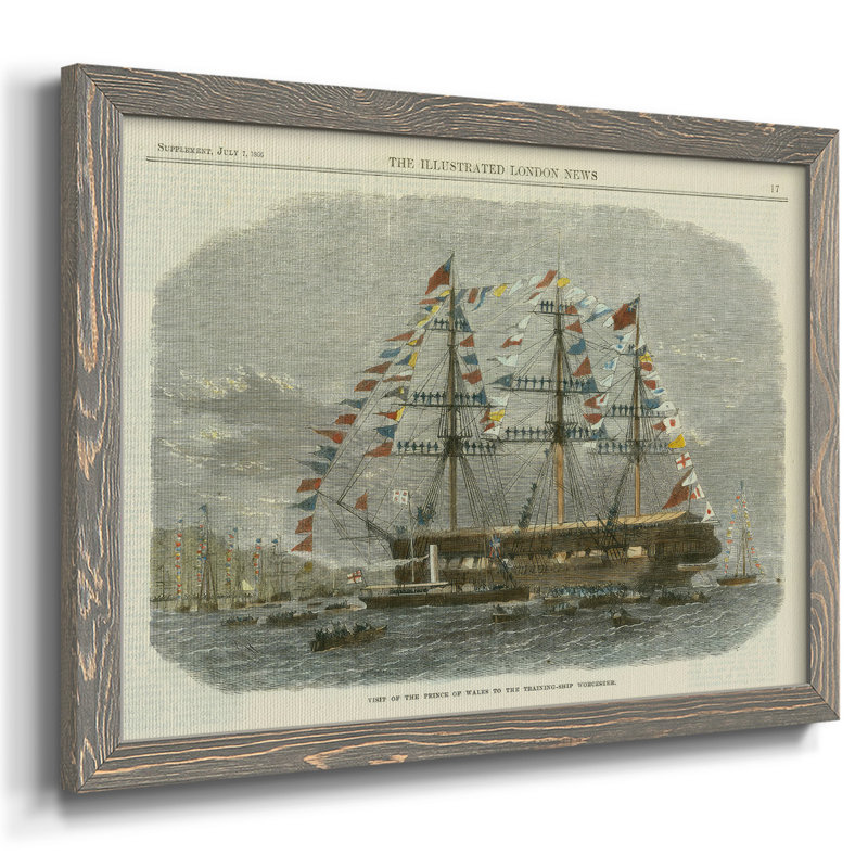 Antique Clipper Ship I, peinture sur toile encadrée, Gris, H 18 po x l 26 po x P 1,5 po
