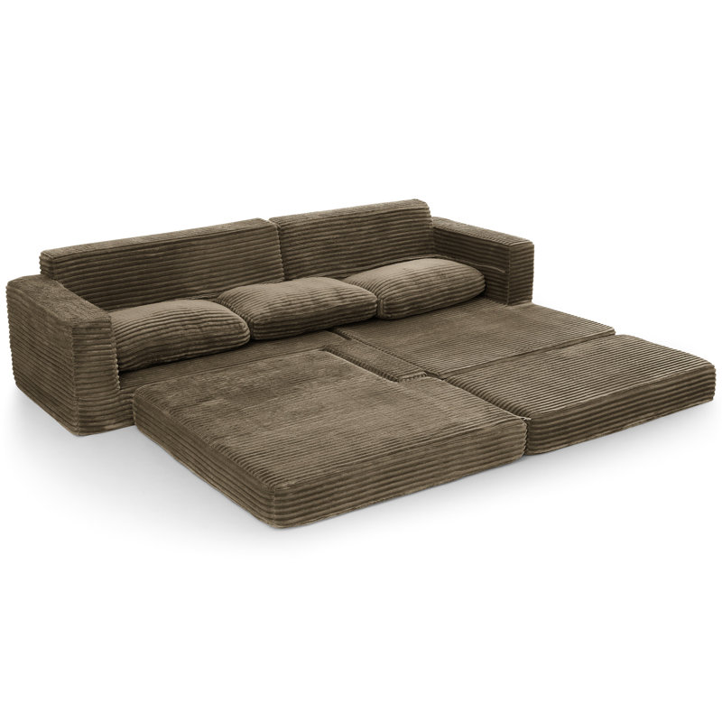Brun modulaire compressé avec flanelle douce pour les invités de nuit Espace de détente moderne et minimaliste