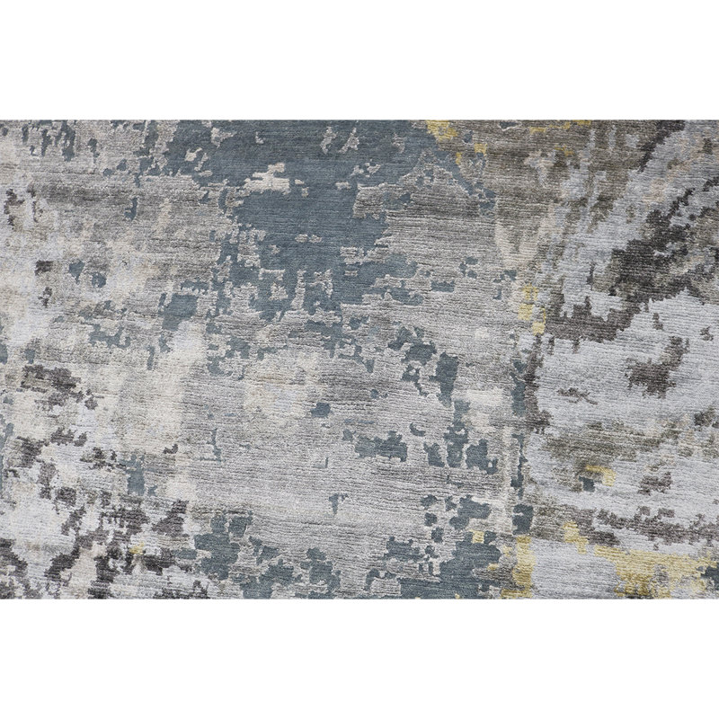 Hand Woven Wool Abstract Area Rug, Rectangle 10' x 14'