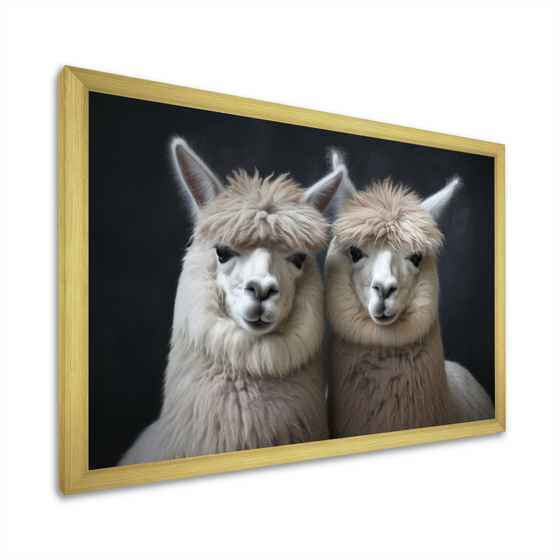 Deux Alcapas gracieux gardiens IV sur toile, Encadrement doré, H 24 po x l 32 po x P 1 po