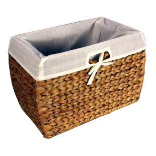 Seagrass Basket Storage Wicker for Hanging File Folder with Liner