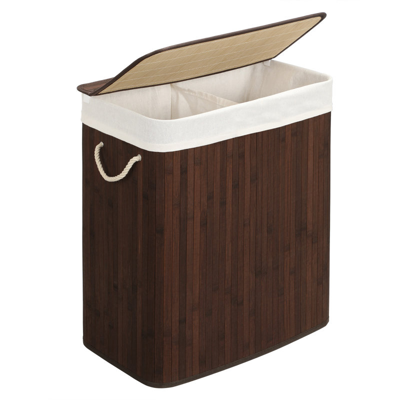 Bamboo Laundry Sorter with Handles, Brown