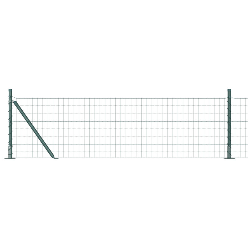 Euro Fence With 7 Posts Galvanised Steel, 40cm H x 5000cm W, Green