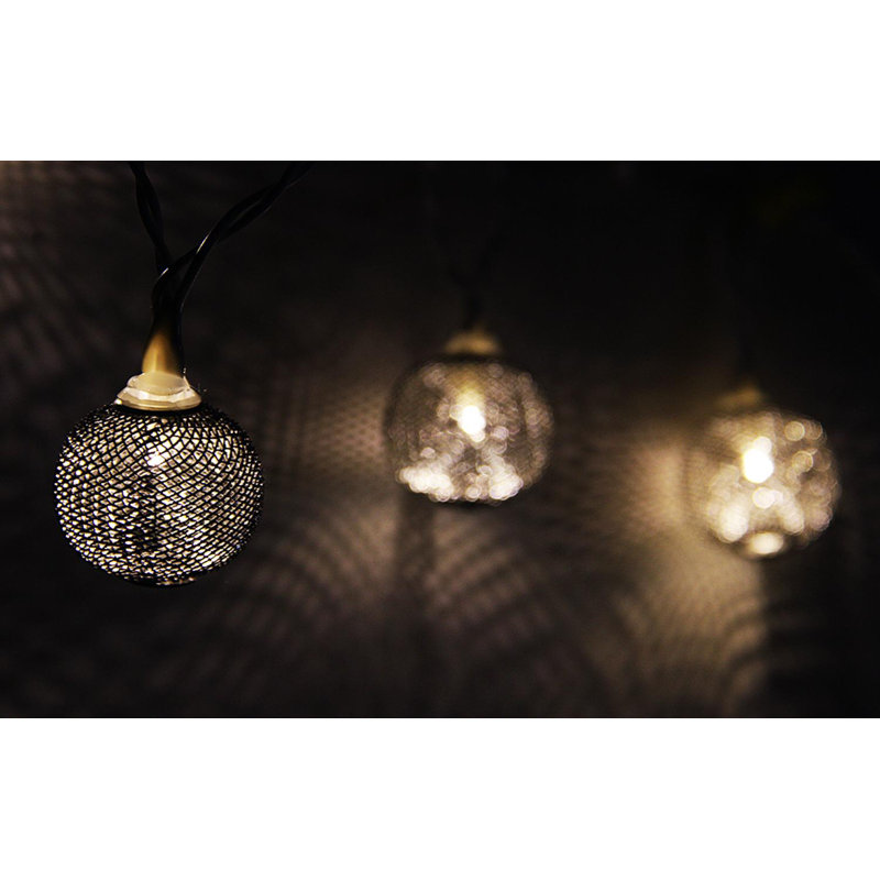 10 mini lumières de patio argentées à piles - fil blanc 7,5 pi