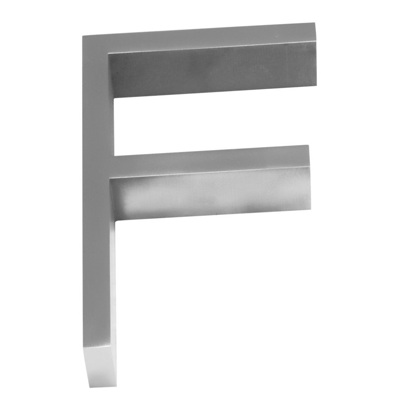 5" Floating Mount House Letter, E, Satin Stainless Steel