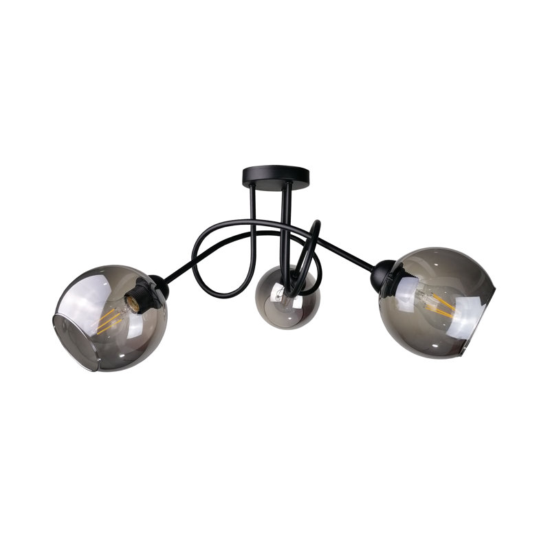 Chilhowee Glass Semi Flush Mount, Black